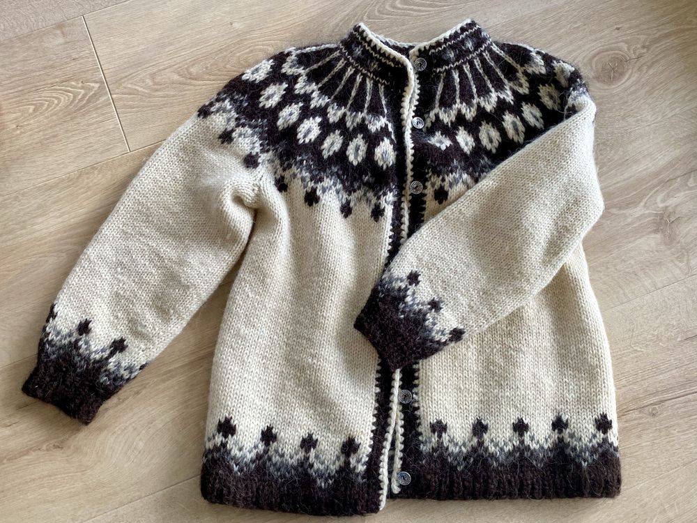 Sweter wełna owcza góralski kardigan S M L
