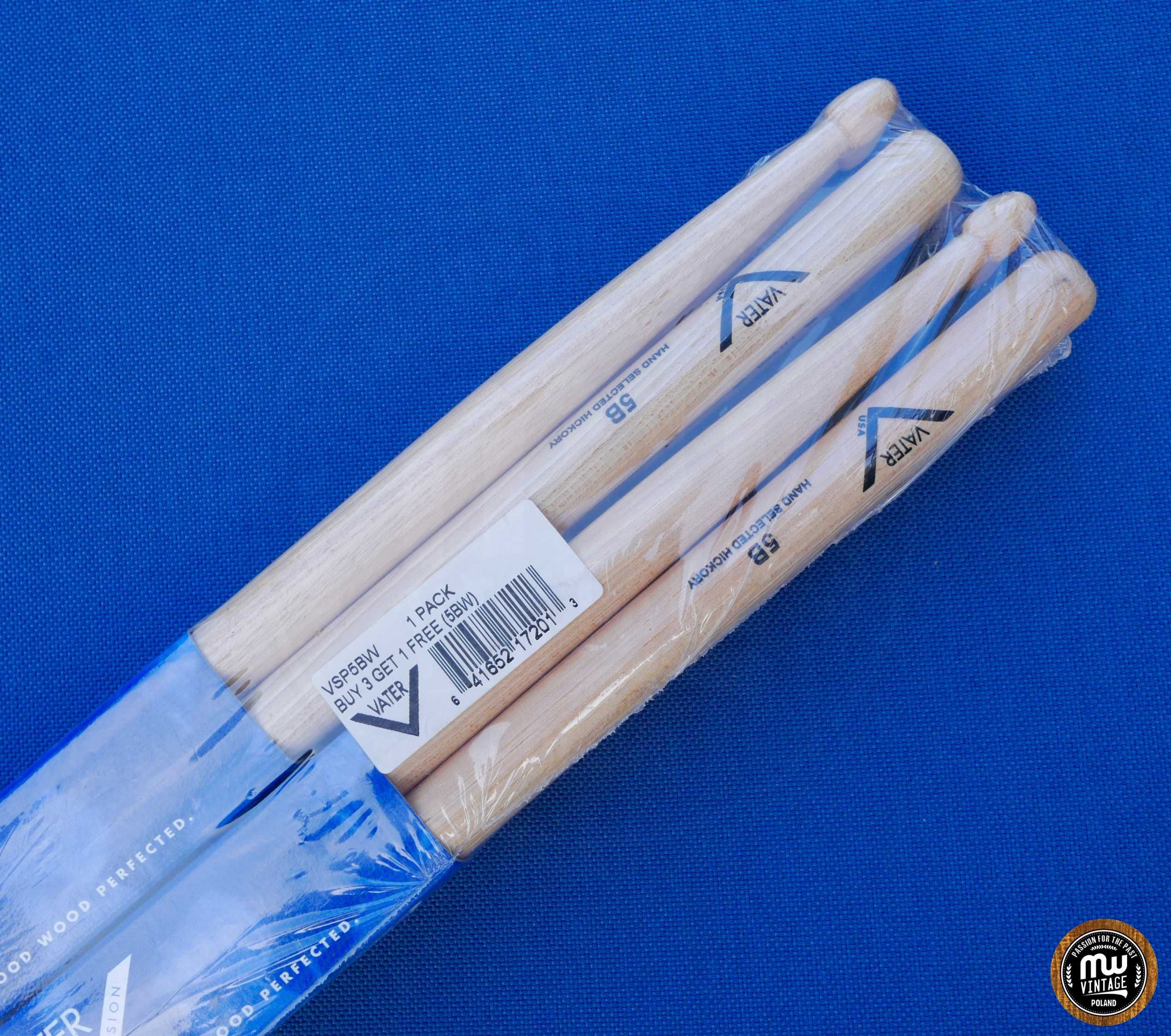 Vater - zestaw pałek American Hickory 5B Wood Tip x 4   ‼️