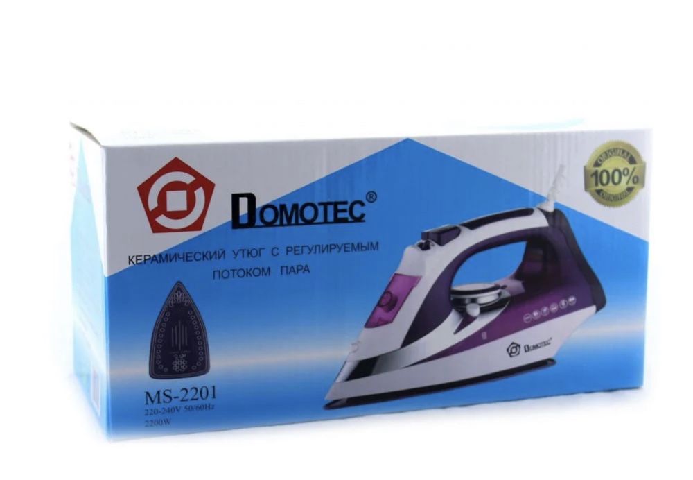 Новый утюг Domotec 2200 Вт паровой / керамическая подошва / праска