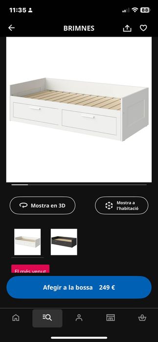 Cama individual doble 8x200