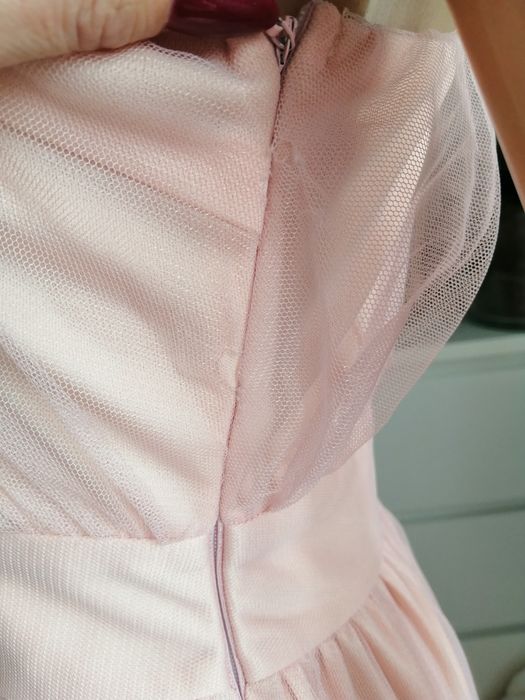 Długa morekowa koralowa sukienka maxi na jedno ramię 36 S Boohoo