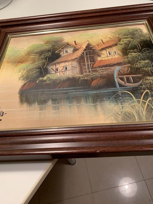 Telas em molduradas, pintadas a mao