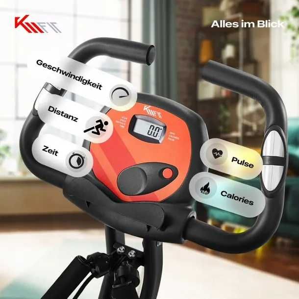 Rower treningowy 2 w 1 KM-Fit z wyświetlaczem LCD
