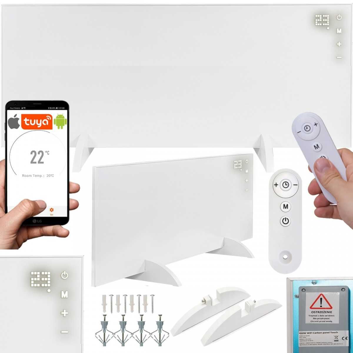 Grzejnik 770W na podczerwień promiennik DOTYK PILOT WIFI PANEL IR