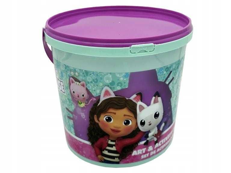 Zestaw kreatywny KOCI DOMEK GABI w wiaderku FARBY flamastry KREDKI