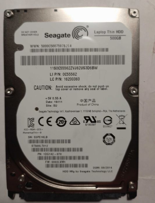 Жорсткий диск HDD 2.5" SATA 500Gb Seagate