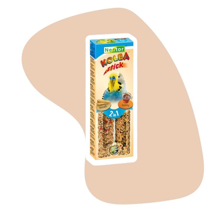 Nestor kolba Classic 2w1 Małe papugi Biszkopt Miód 2szt biszkopt miode