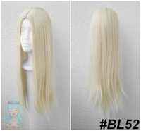 Blond peruka prosta z przedziałkiem długa bez grzywki cosplay wig