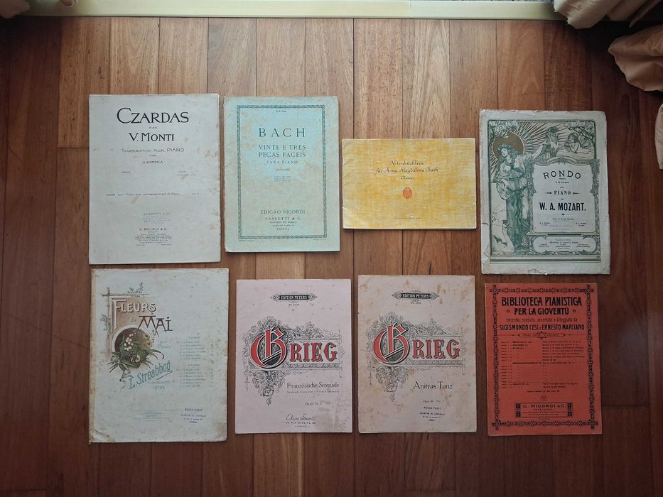 Conjunto 8 Partituras para Piano Antigas - Música Clássica