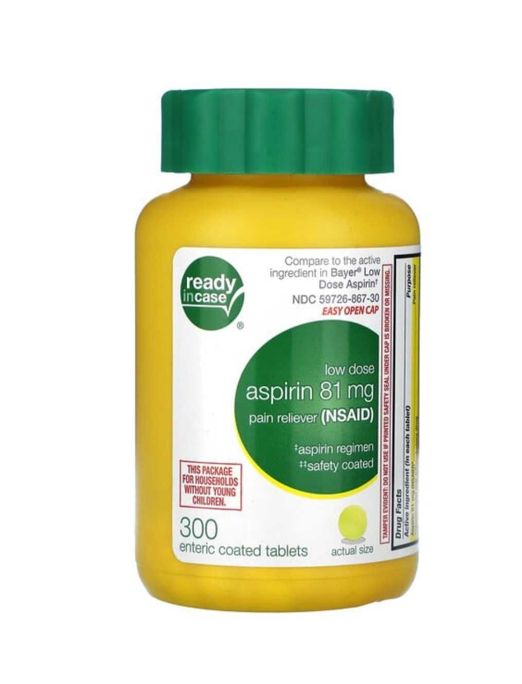 Аспирин низкая дозировка с защитным покрытием, 81 мг,