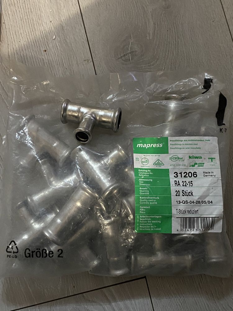 Mapress trójnik 31206 RA 22-15 16 sztuk
