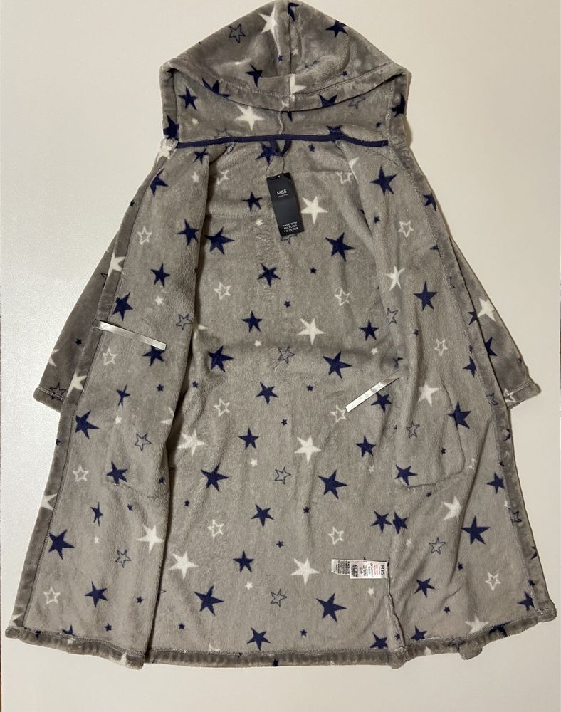 Marks & Spencer Флисовый детский халат 9 10 140 спенсер marks звезды