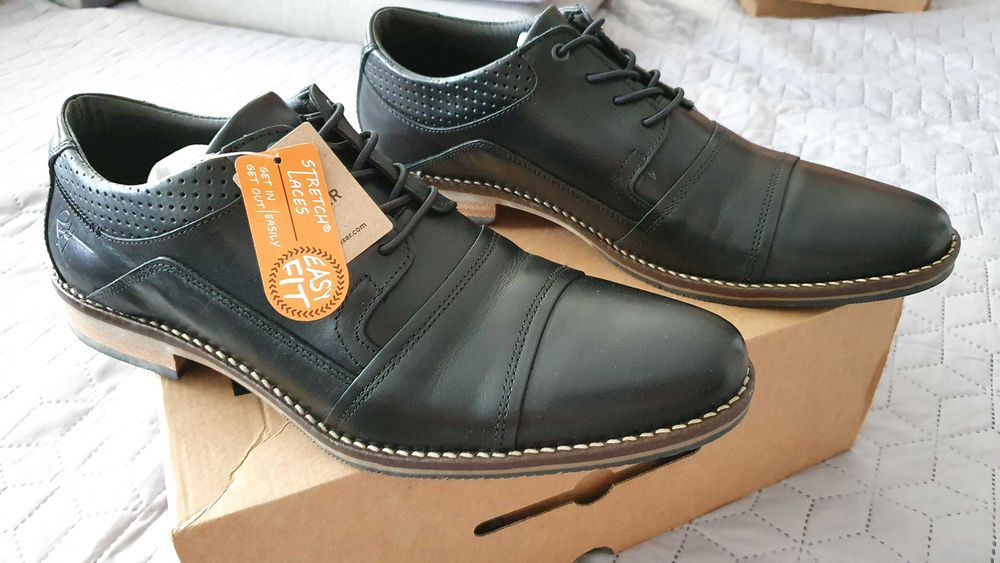 buty eleganckie garniturowe Bullboxer wizytowe sztyblety 45 skóra