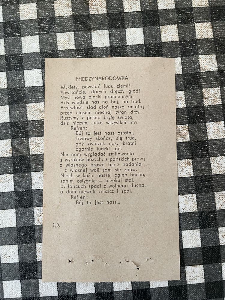 Karta z kalendarza 1 Maj 1972