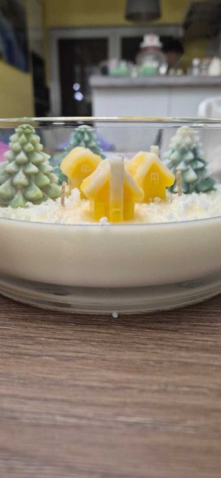 Świeca sojowa świąteczna ręcznie robiona