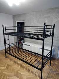 Łóżko piętrowe metalowe czarne
