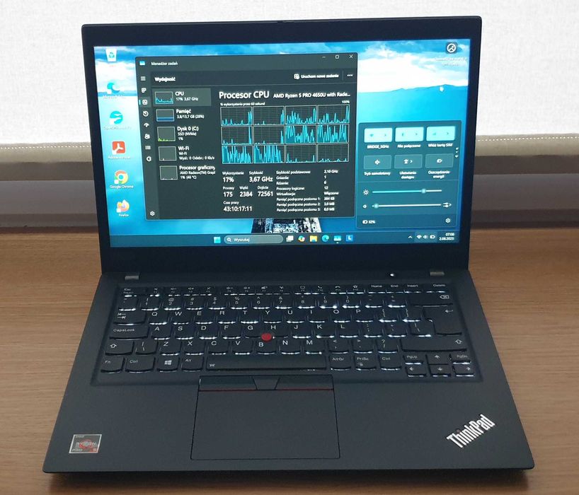 Biznesowy ThinkPad T14s Ryzen Radeon 16GB/512GB nowy dysk na gwarancji