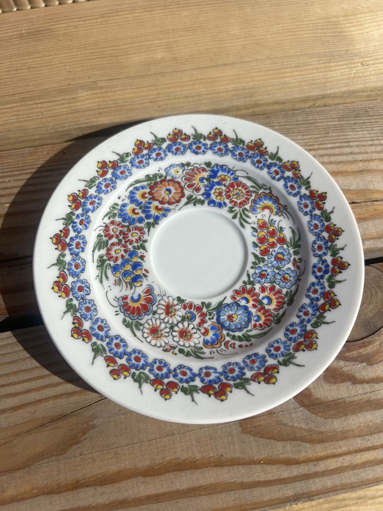 Cepelia Opole filiżanka ze spodkiem porcelana recznie malowana