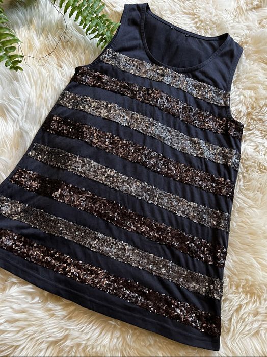 Bluzka, top, bokserka, cekiny, rozmiar S