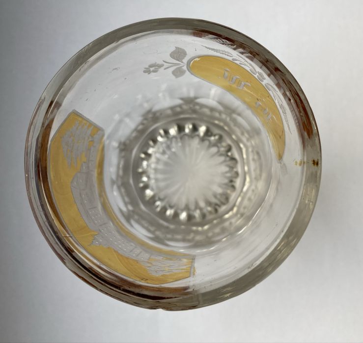 Stara szklanka z 1840 roku Zamek Książ Schloss Furstenstein antyk