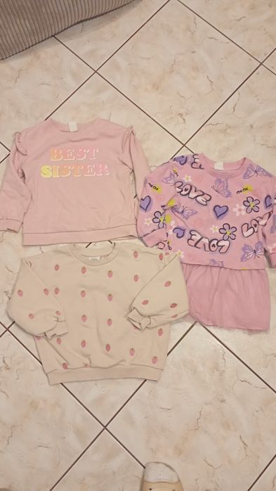 Paka bluz dziewczęcych Zara 98 cm truskaweczki Kowary tunika tiul