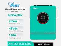 Гібридний сонячний інвертор ANERN ECO-6200 6.2KW 48V + WIFI модуль!