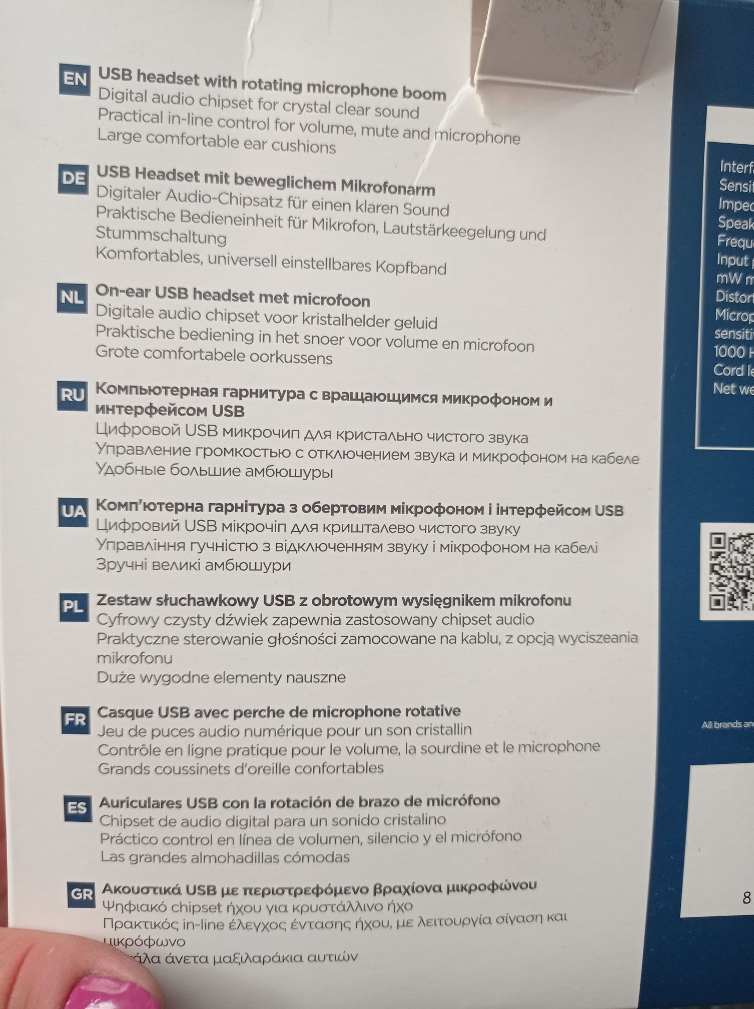 Nowy zestaw słuchawkowy USB z obrotowym wysięgnikiem mikrofonu