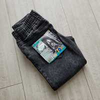 Spodnie joggery jeansy szaro-czarne Nowe z metką 122-128