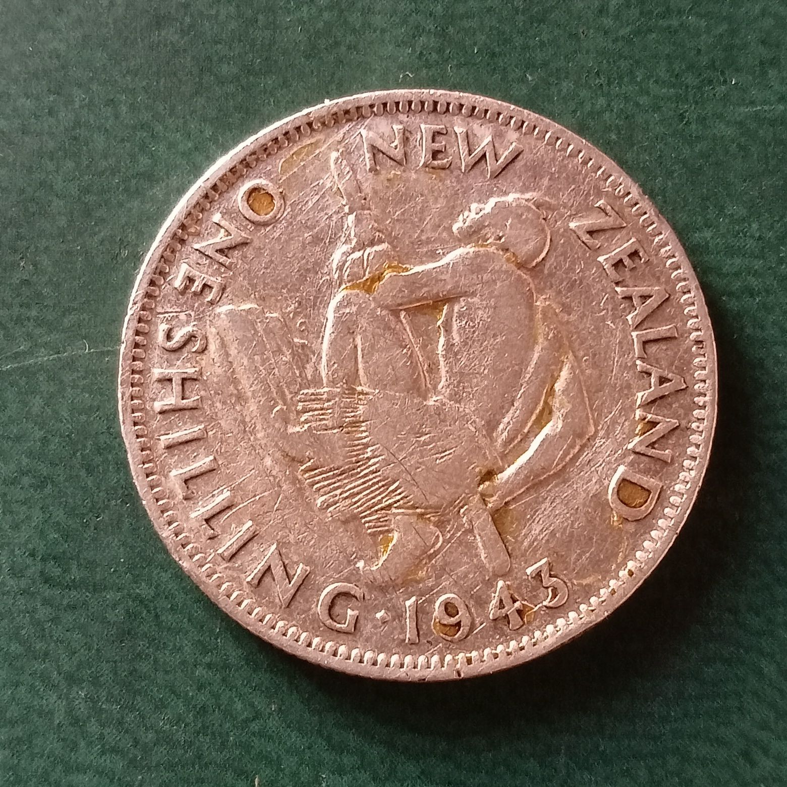 moeda george vl nova zelandia  1943 prata
