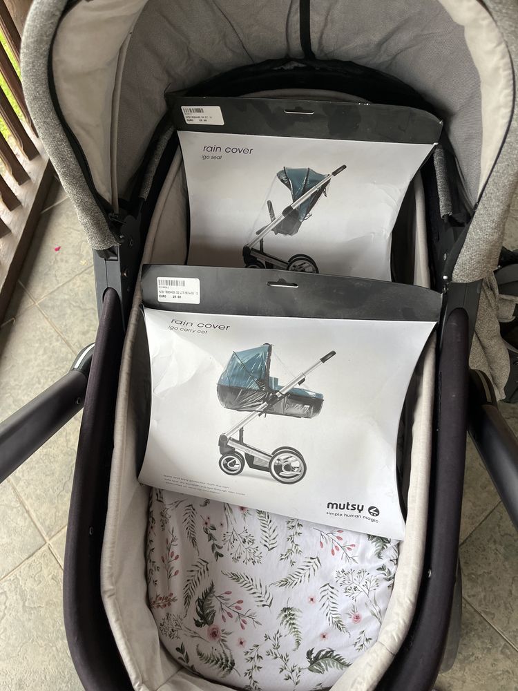 Wózek Mutsy iGO 2w1, gondola i spacerówka dodatki jak nowy