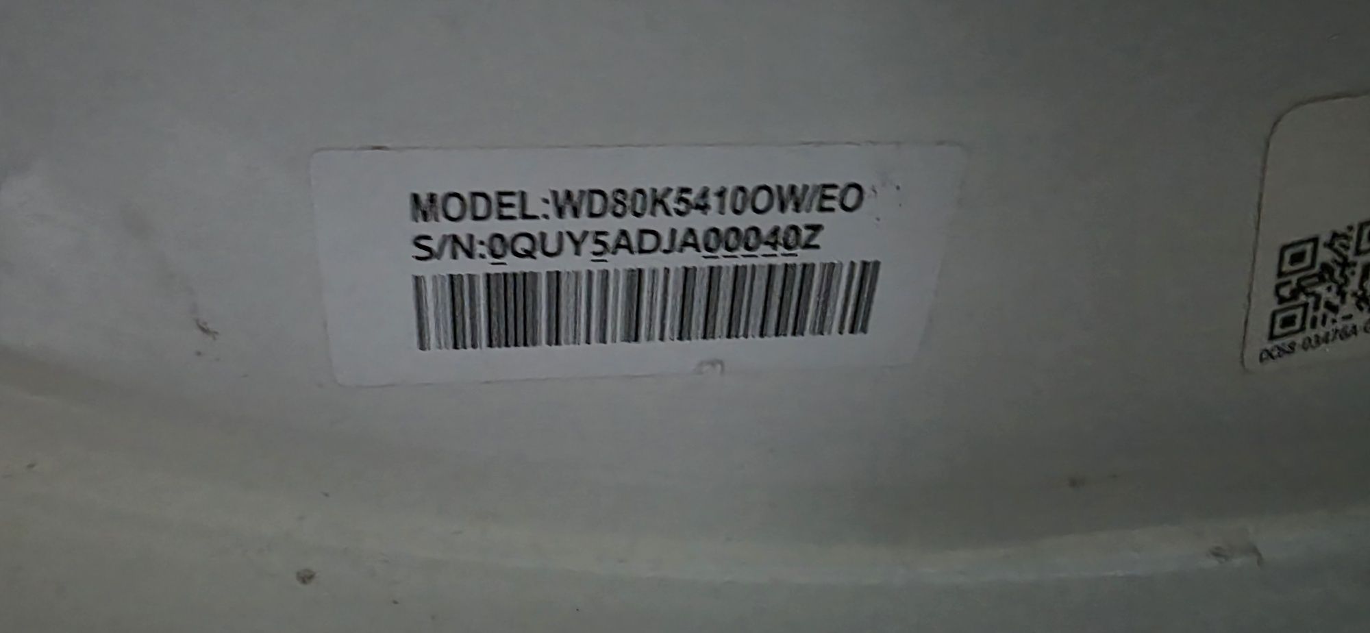 Pralka Samsung WD80K5410OW AddWash z funkcją suszenia