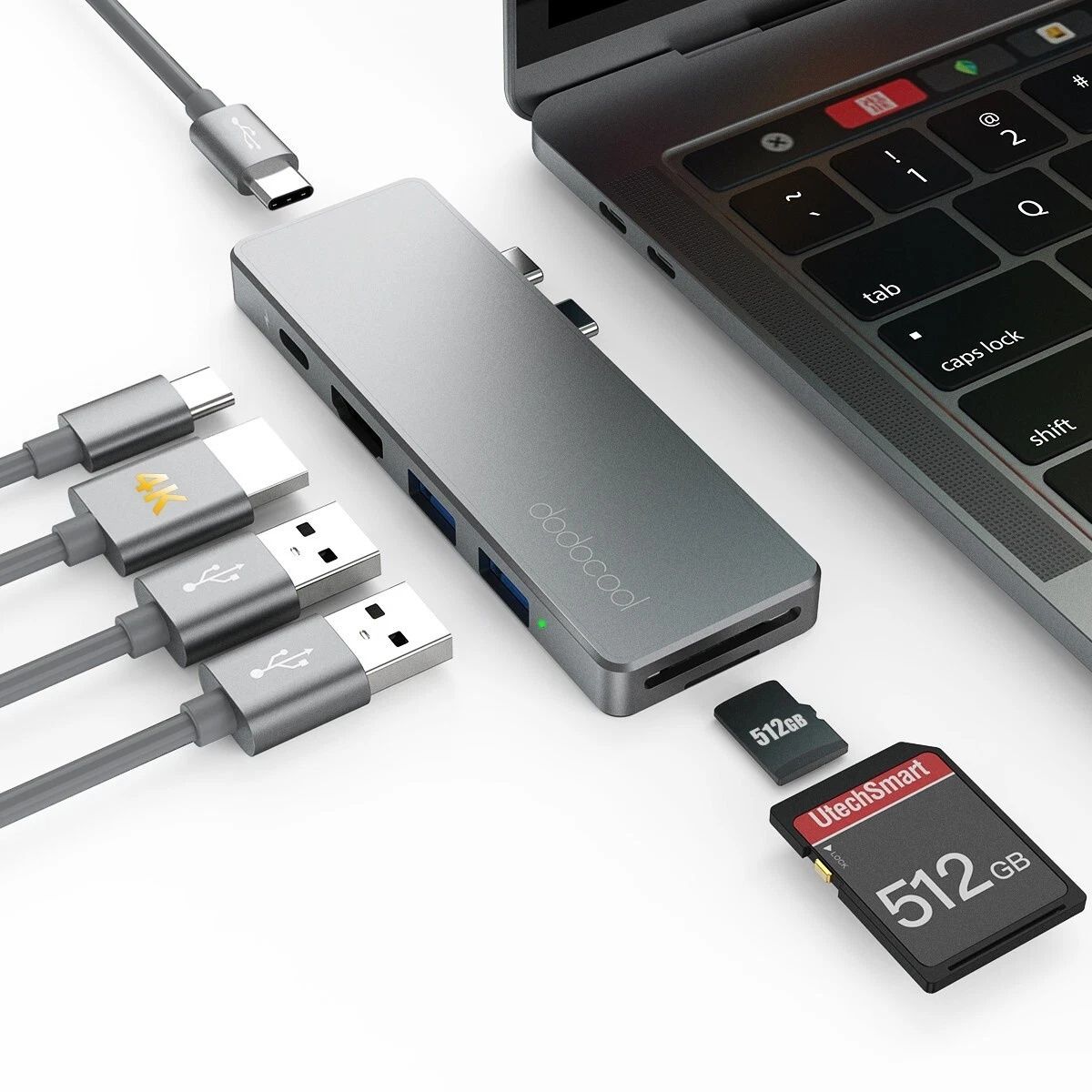 USB-C Хаб Для MacBook Dodocool 7 В 1(DT)