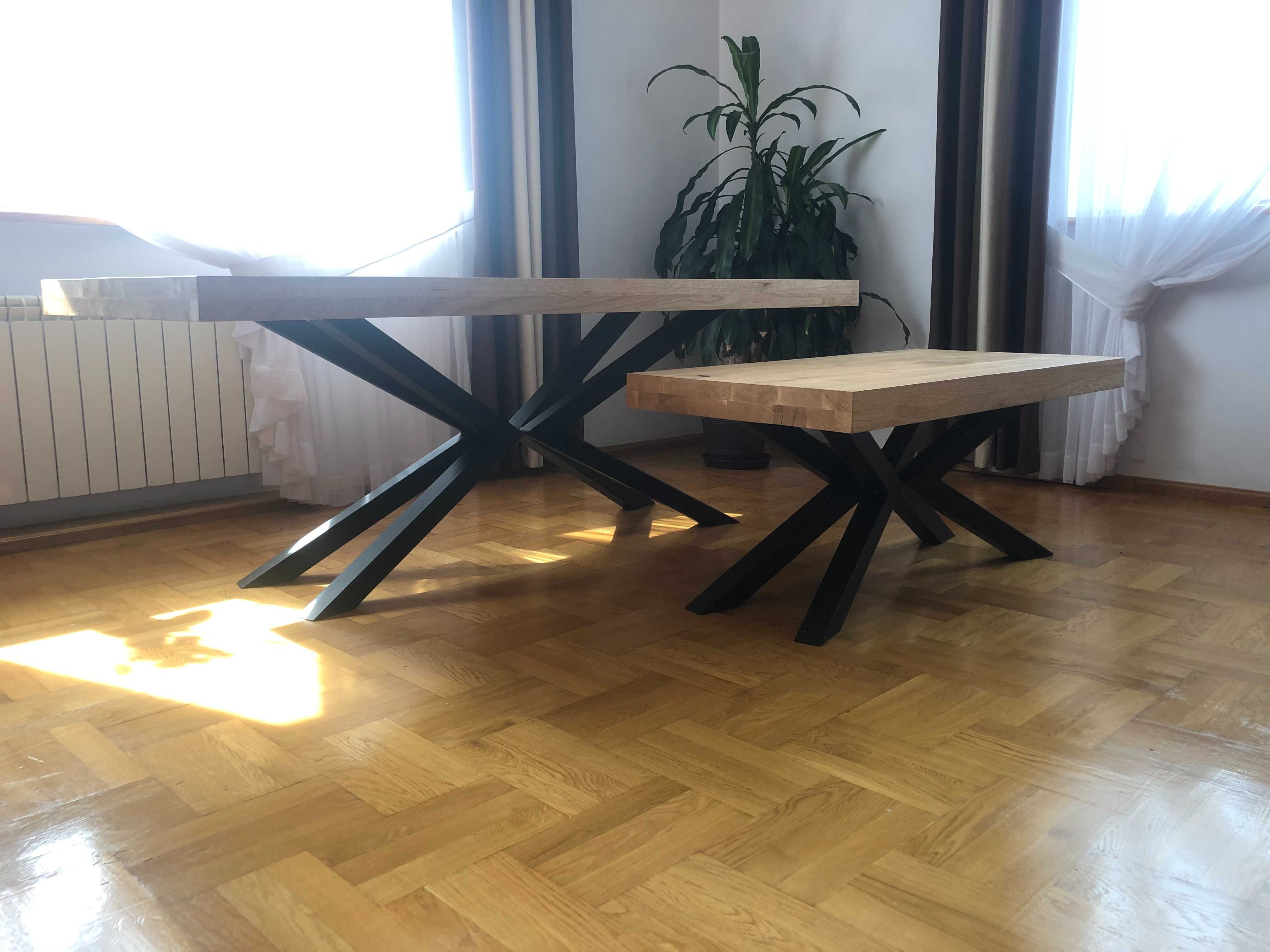 Stół dębowy z litego drewna rozkładany Typ Pająk/spider Producent