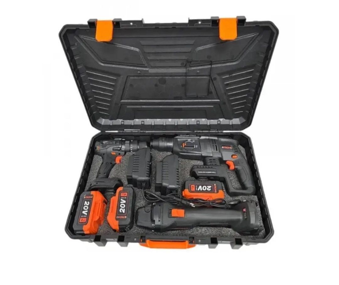 Акумуляторний набір 3в1 STROMO PA210SET Болгарка, Перфоратор, Шурупокр