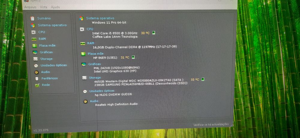 Pç HP Pro 290G2 8ªG|i5.8500-4.0G|16G|NVMe256+HDD500|Wifi+BT|HDMI|W11