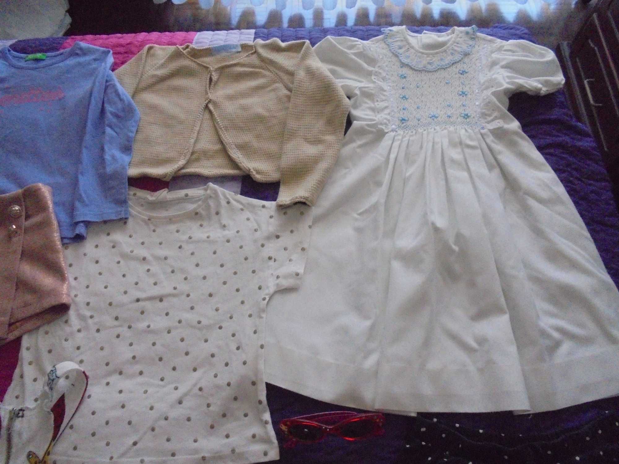 lote de roupa de menina a carteira as flores