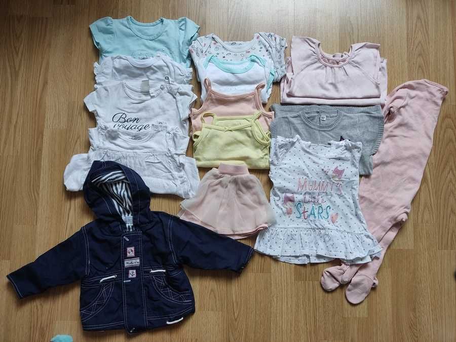 Zestaw ubrań paczka paka dla dziewczynki niemowlaka 80 86
