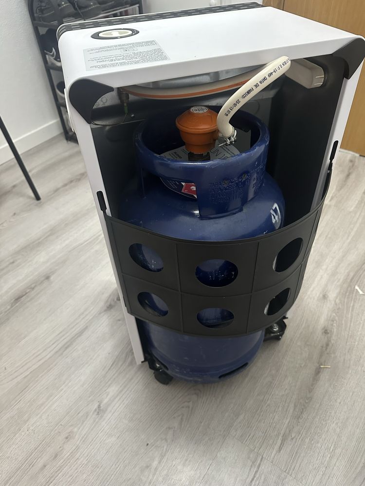 Aquecedor a gás GALP CHAMA AZUL VIDRO com garrafa de gás