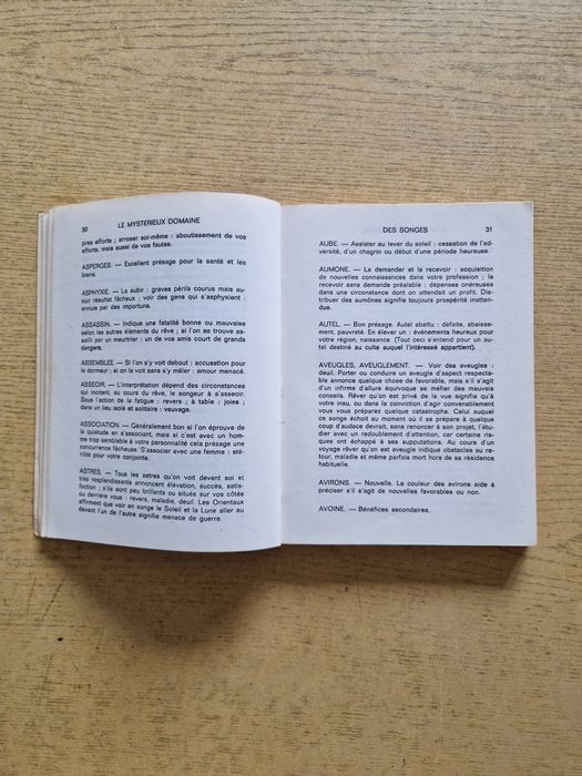 Książka w języku francuskim słownik snów autor Thylbus