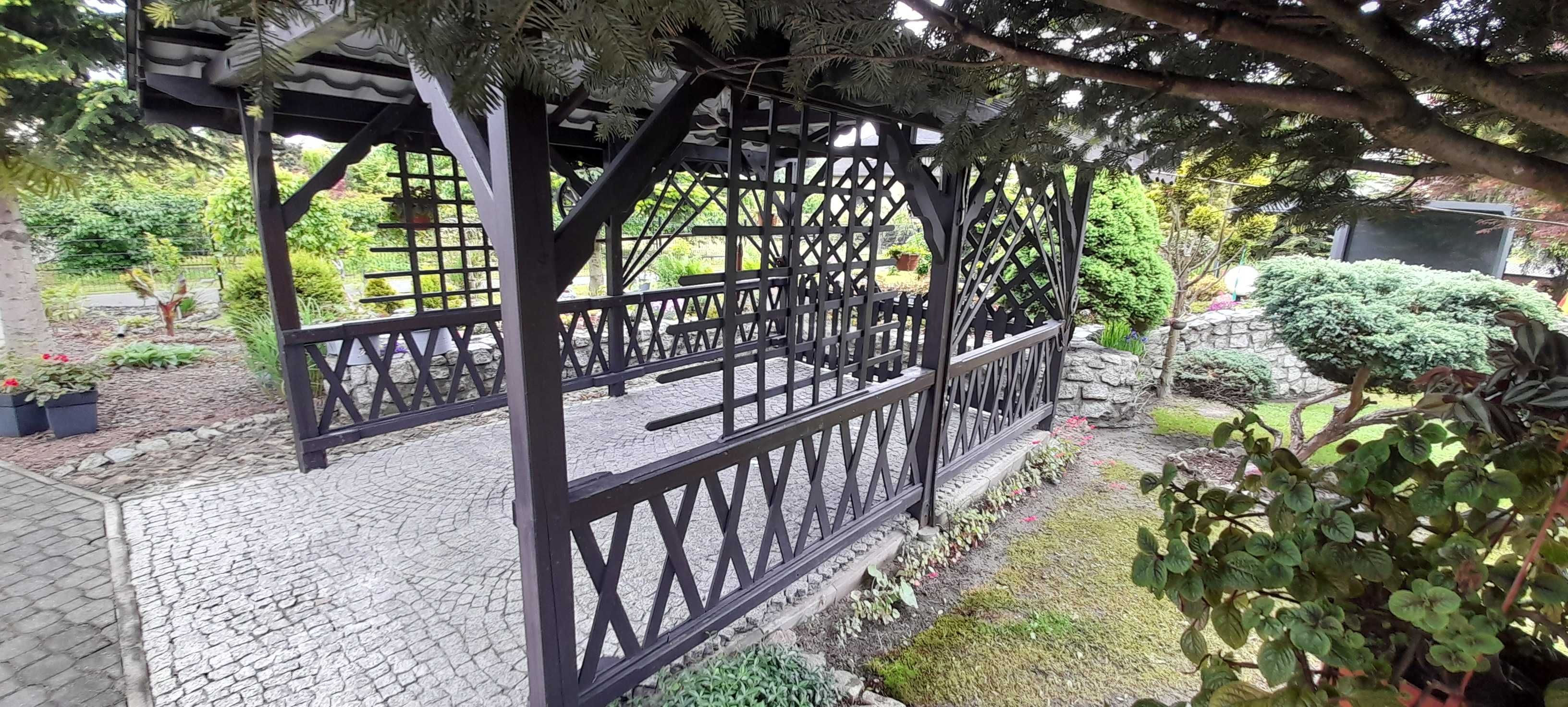 Altanka,altana drewniana 4,10 m x 2,85 m pokr, blachodachówka modułowa