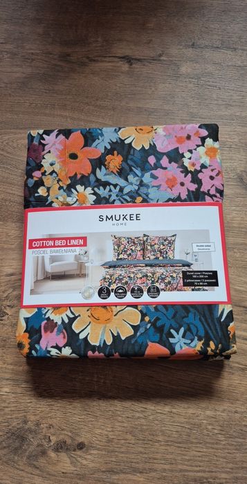 Smukee komplet pościeli 160x200 70x80 3 el kwiaty piekny wzor