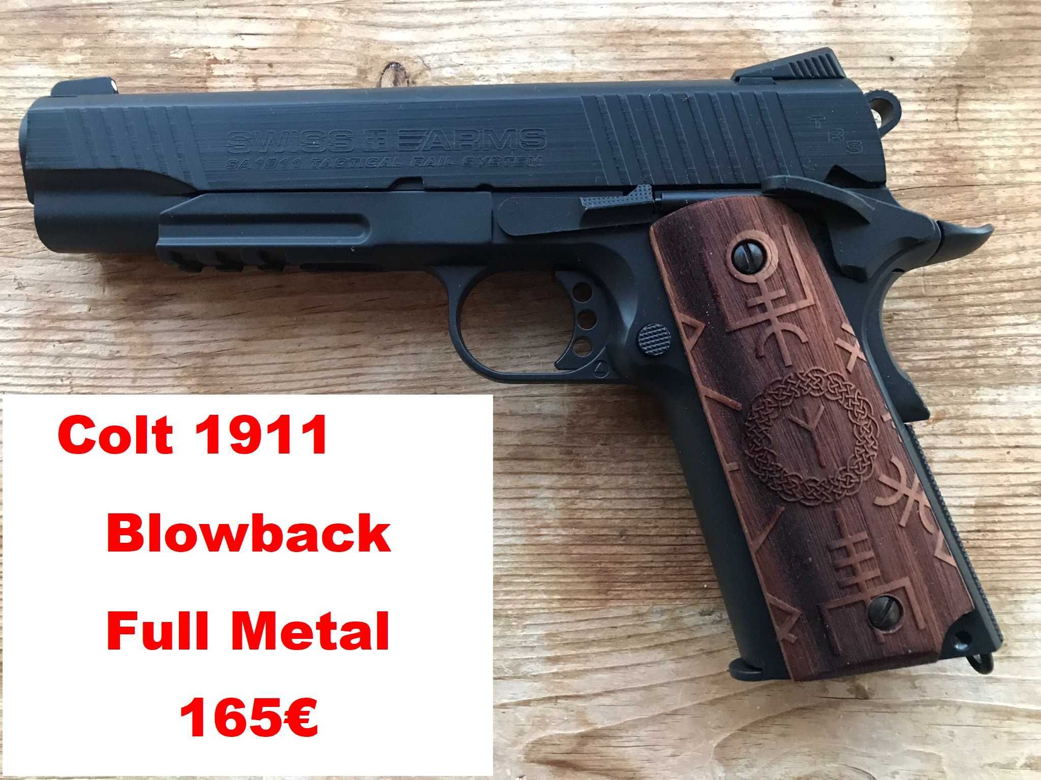 Pistola Pressão de AR(CO2)  + SwissArms Colt 1911 Blowback 4.5mm METAL