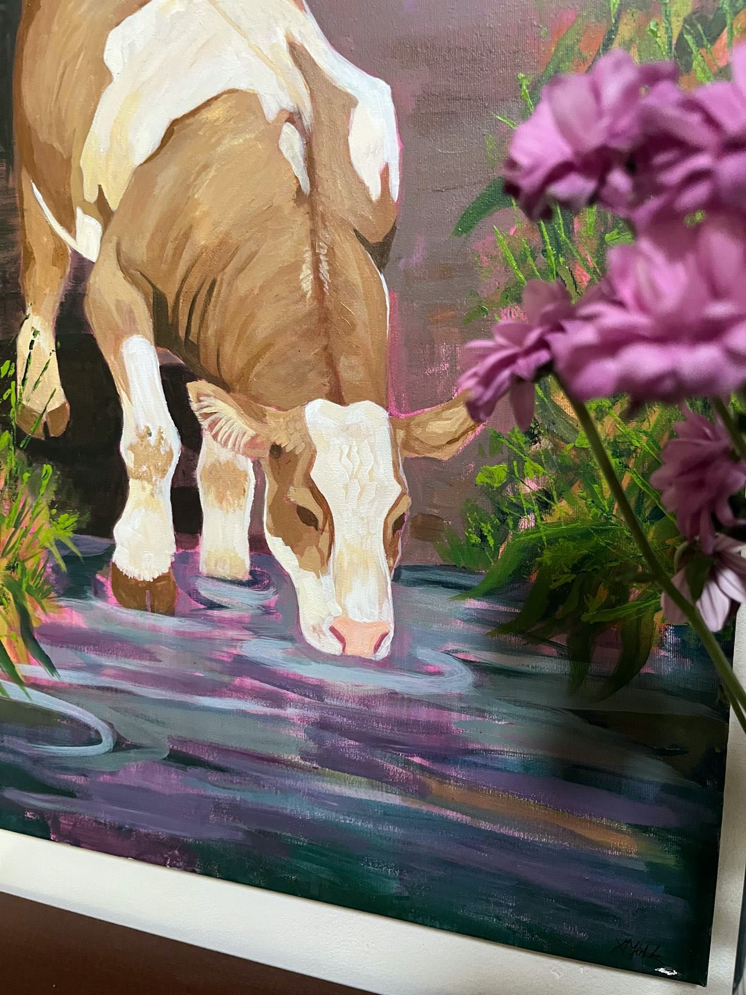 Obraz akrylowy z krową na płótnie 50x70 cm