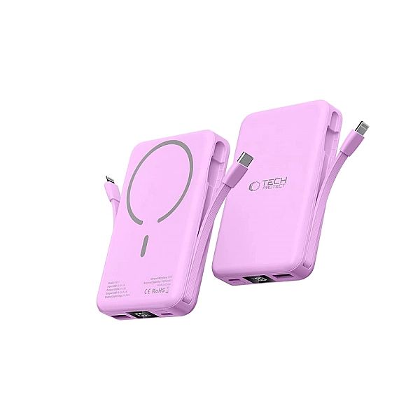 Powerbank Tech-Protect PB31 MagSafe 10000mAH - fioletowy
