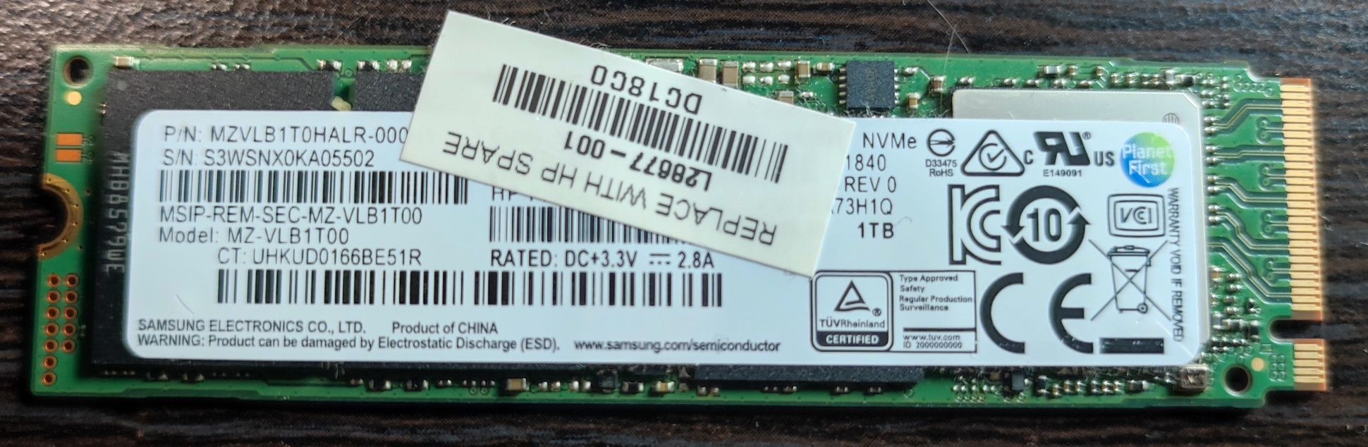 NVME 1Tb Samsung PM981 (Samsung 970 EVO), WD SN720 (WD Black)