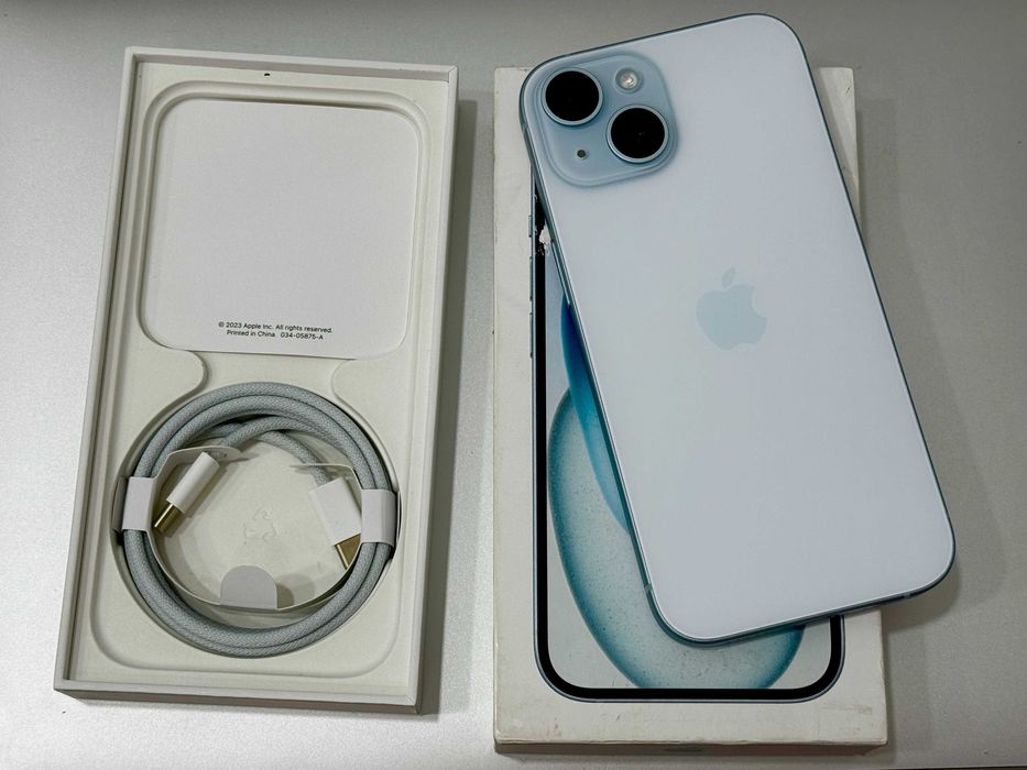 iPhone 15 128Gb Blue (АКБ 100%, Фіз сім, R-SIM)