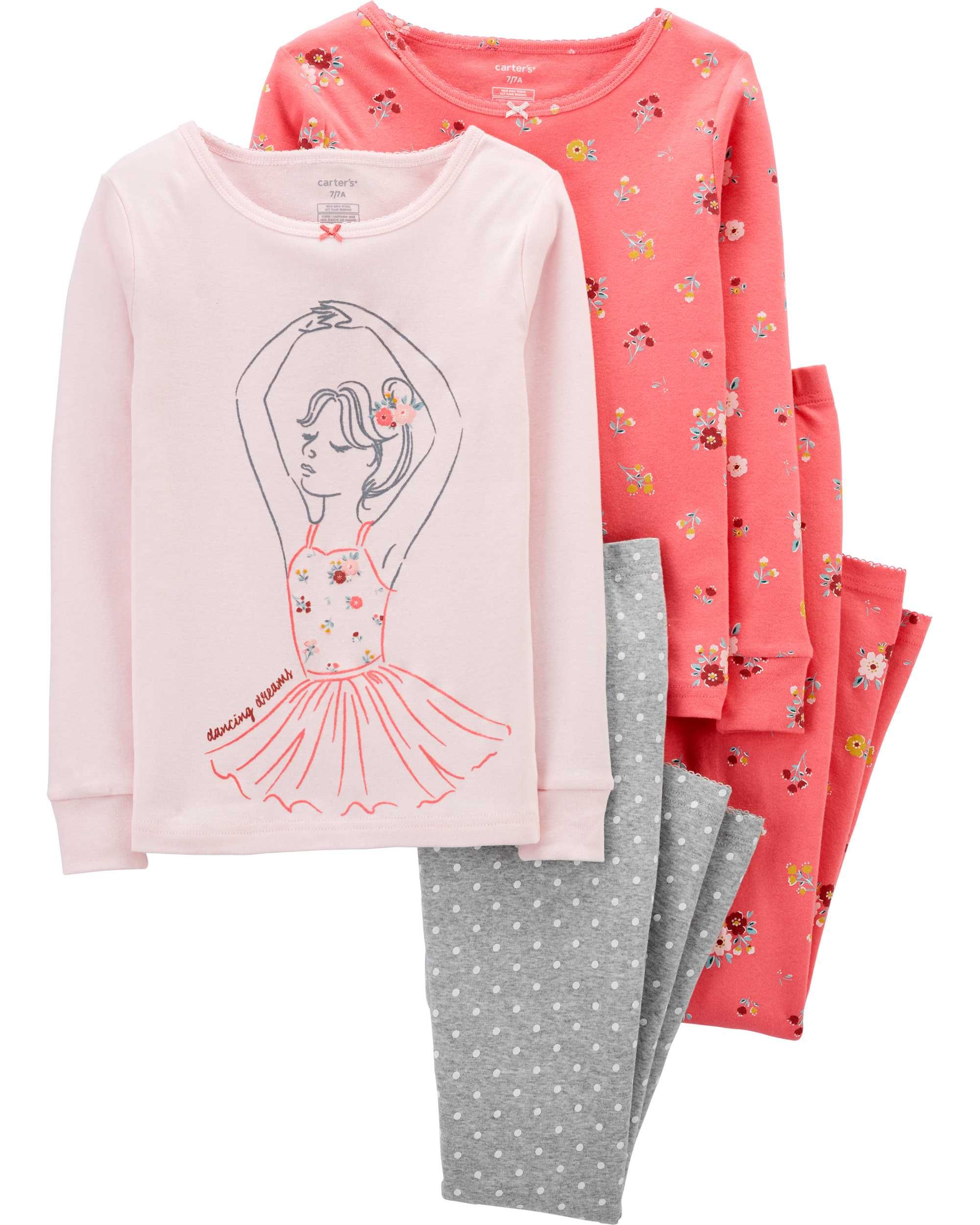 Пижамы для девочки Carters Балерина картерс в наборе, размер 6 лет