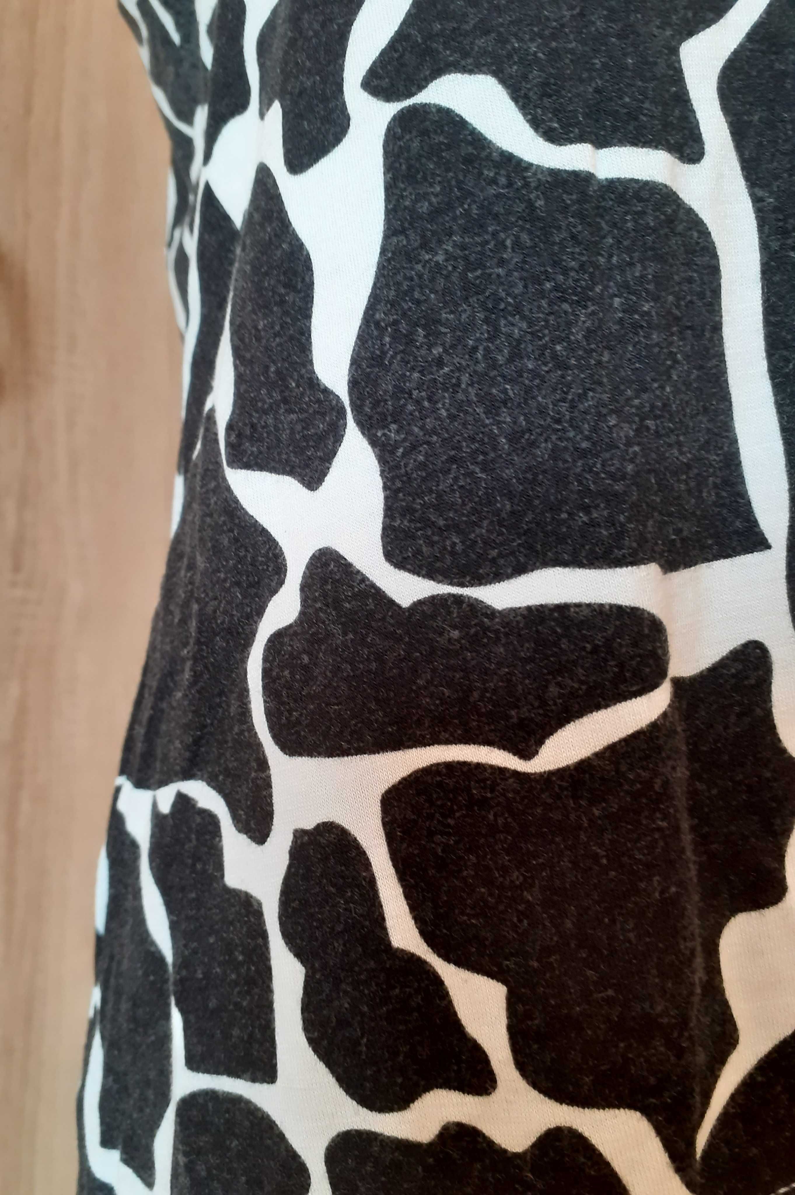 46 Tank top bluzka wygodny czarny biały wzory wiskoza Y2K real vintage