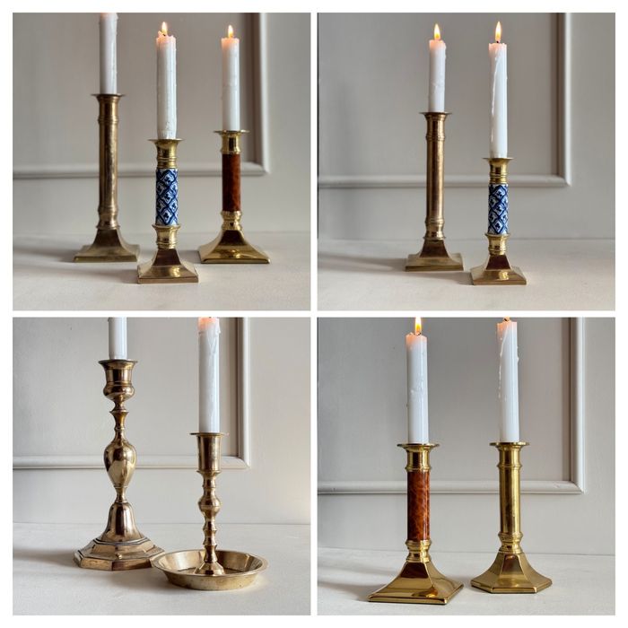 Вінтажні підсвічники свічники антикварні латунні бронзові з Європи