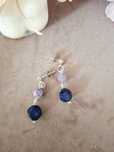 Kolczyki handmade z naturalnych kamieni ametyst lapis lazuli